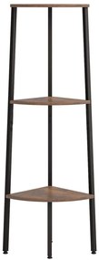 Estante canto 3 prat. 45,5x31,5x120 cm castanho-escuro/preto