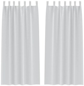 Cortinas com cortinas 2 pcs Cinza Claro 260 x 140 cm Poliéster