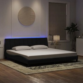 vidaXL Estrutura de cama c/ luzes LED 200x200 cm veludo preto