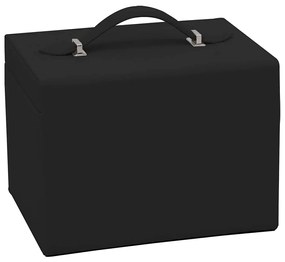 Caixa para jóias de 4 camadas com espelho com fechadura Preto
