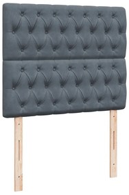 Cama boxspring com colchão 120x200 cm veludo cinzento-escuro