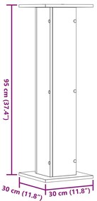 Suportes de colunas 2 pcs derivados madeira carvalho castanho