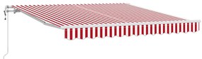 Toldo Retrátil Vermelho e branco 350 x 250 cm Vermelho e branco