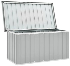 Caixa de arrumação para jardim 129x67x65 cm cinzento