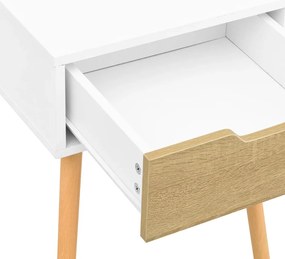 Mesa de cabeceira derivados de madeira branco/carvalho sonoma