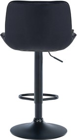 Banco alto em veludo com estrutura preta 85-106 x 49 x 51 cm preto