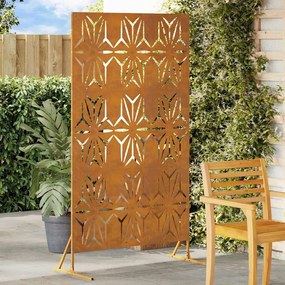 vidaXL Protetor de Privacidade Cinzeto 100 x 50 x 180 cm Aço Corten