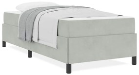 Estrutura da Cama Branco e Cinza Claro 90 x 190 cm Veludo