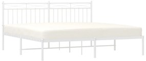 Estrutura de cama com cabeceira 183x213 cm metal branco