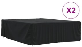 vidaXL Capas p/ mobília de jardim 2pcs 350x260x90 cm 420D oxford preto