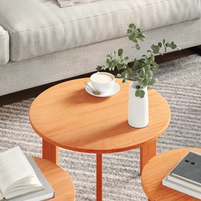 Conjunto de Mesas de Café 3 pcs Castanho-mel