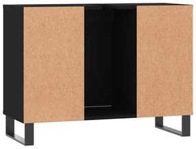 Armário de casa de banho 80x33x60 cm derivados de madeira preto