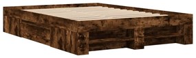 Estrutura de cama 135x190 cm derivados madeira carvalho fumado