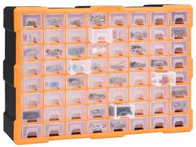 Caixa organizadora com 64 gavetas 52x16x37,5 cm
