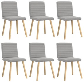 vidaXL Cadeiras de jantar 6 pcs tecido cinza nuvem