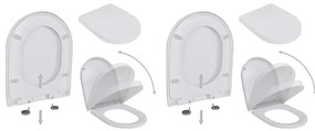 Assentos sanita com tampas de fecho suave 2 pcs plástico branco