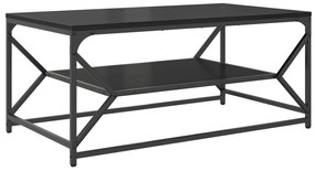 mesa de centro  com prateleira Carvalho Preto 90x50x40 cm Madeira Enge