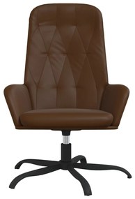 Cadeira de descanso couro artificial brilhante castanho