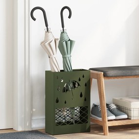 vidaXL Suporte de Guarda-Chuva Verde-Azeitona da , 28x12x41 cm, Aço
