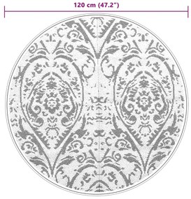 Tapete de exterior Ø120 cm ARAKIL PP laranja e branco