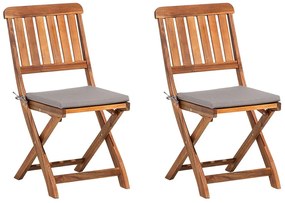Conjunto de 2 cadeiras de jardim em madeira de acácia CENTO Beliani