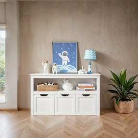 Estante infantil, armário para brinquedos 30 x 102 x 60 cm Branco