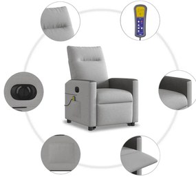 Poltrona elétrica elevatória massagens tecido cinzento-nublado