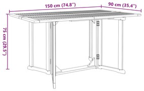 Conjunto de Jantar para Jardim de 7 Peças em Madeira Sólida Teak