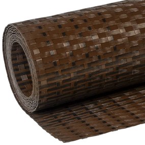 Tela de varanda 500x80 cm vime PE castanho e preto