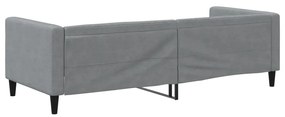 Sofá-cama 90x190 cm tecido cinzento-claro