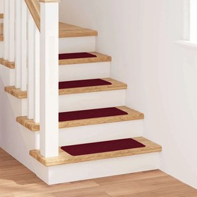 Tapetes de Escada vidaXL com Fundo de Látex Bordeaux 25x60 cm