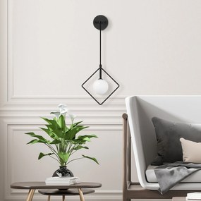 Candeeiro de Parede Geometri – Preto e Branco – 24 x 15 cm