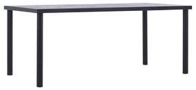 vidaXL Mesa de jantar 180x90x75 cm MDF preto e cinzento cimento