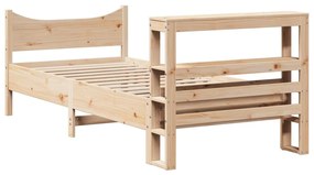 Estrutura de cama com cabeceira 75x190 cm pinho maciço