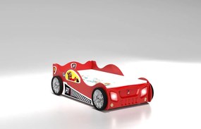 Cama para criança, Carro de Corrida Monza Pequena Com Luzes LED, Oferta colchão e estrado 171x97x49 cm Vermelha