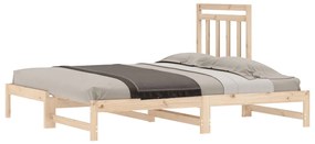 Estrutura sofá-cama de puxar 2x(90x190) cm pinho maciço