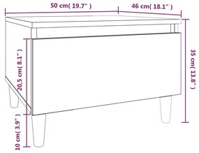 Mesa de apoio 50x46x35 cm derivados de madeira branco brilhante