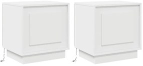 Cômodas de Canto com Luzes LED 2 pcs Brancas 44x34,5x45 cm