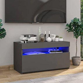 804395 vidaXL Móvel de TV com luzes LED 75x35x40 cm cinzento
