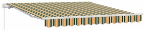 Toldo Retrátil Manual Verde e Amarelo 300 x 250 cm