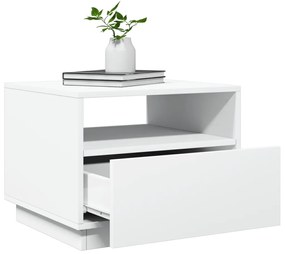 Mesa de centro com luzes LED 50x49x40 cm branco