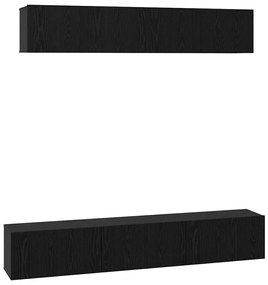 Conjunto de móvel de TV 5 pcs Carvalho Preto 80 x 30 x 30 cm