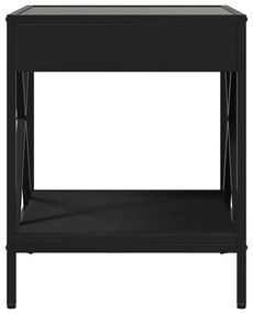 Mesa de centro com luzes LED Infinity 40x40x49 cm preto