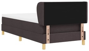 Cama Box Spring vidaXL com Colchão em Castanho Escuro, 100x200 cm, Tec