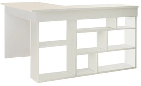 Secretária de Canto de Estudo e Trabalho "Faro" - Branco - 129x72x120