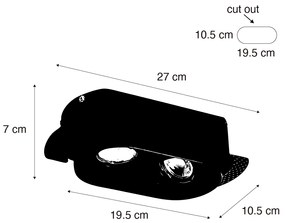 Conjunto de 6 focos embutidos arredondados brancos GU10 50mm 2-luzes - Hubs