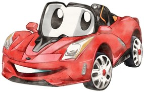 Cama infantil branca Luk 140x70 com gaveta - carro de corrida - colchão e estrado incluído