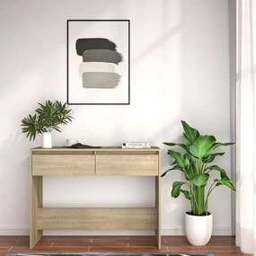 Mesa consola 100x35x76,5 cm derivados madeira carvalho sonoma