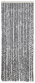 Cortina anti-insetos 56x200 cm chenille cinzento/preto/branco