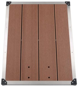 Base chuveiro p/ exterior 80x62 cm WPC aço inoxidável castanho